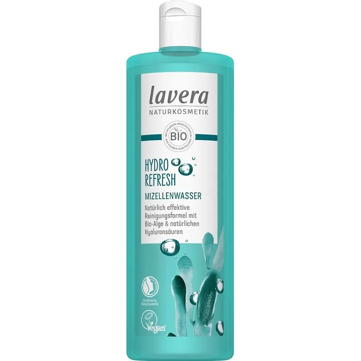 lavera Hydro Refresh Mizellenwasser, 400 ml, sanfte Gesichtsreinigung mit Bio-Algen und Hyaluronsäure