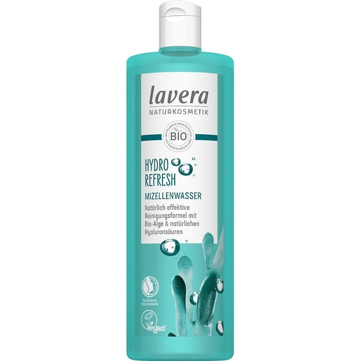 lavera Hydro Refresh Mizellenwasser, 400 ml, sanfte Gesichtsreinigung mit Bio-Algen und Hyaluronsäure