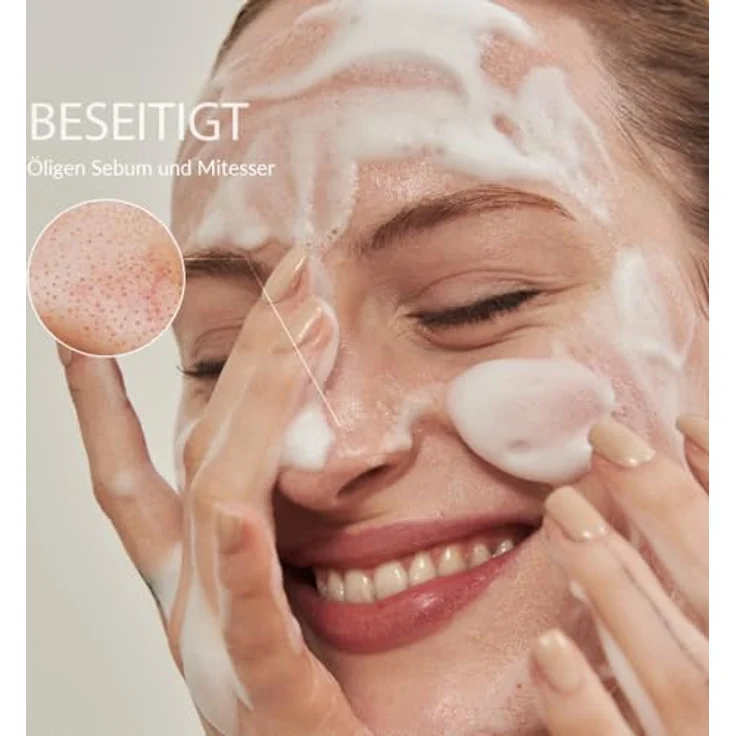 MIZON RICE REAL CLEANSING FOAM, 150ML - Sanfter Reinigungsschaum mit Reisextrakt für strahlende Haut, porentiefe Reinigung und sanfte Exfoliation für fettige und Mischhaut – Bild 4