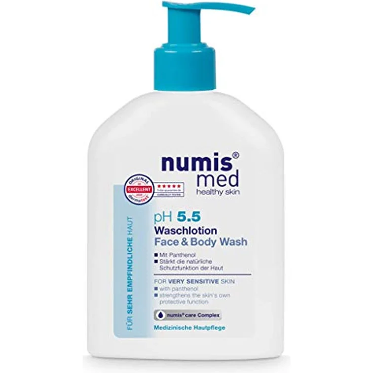 numis med Waschlotion ph 5.5 - Hautberuhigende Körperlotion für sehr empfindliche & sensible Haut - vegane Hautpflege Lotion ohne Silikone, Parabene & Mineralöl - Bodylotion (1x 200 ml) – Bild 1