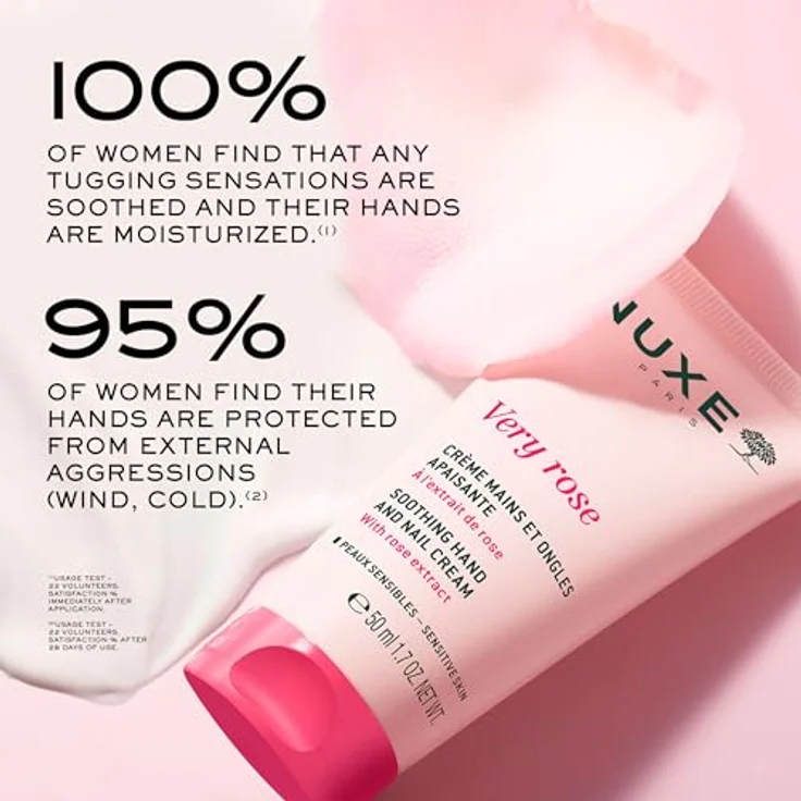 Nuxe Very Rose Soothing Hand & Nail Cream, beruhigende Handcreme für Damen, 50 ml, mit Rosennoten und seidiger Textur – Bild 5