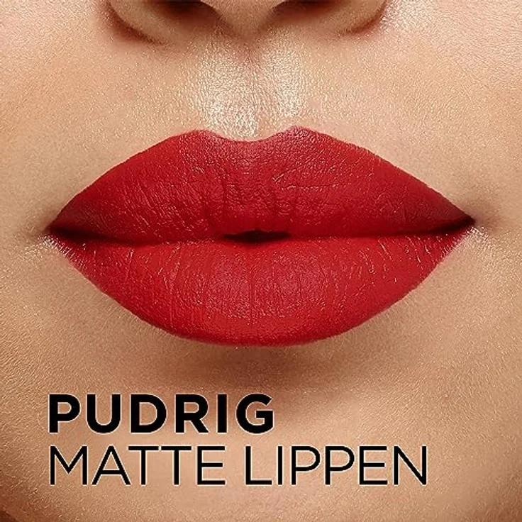 L'Oréal Paris Lippenstift für ein pudrig mattes Finish und 16 Stunden Halt, Color Riche Intense Volume Matte 300 Le Rouge Confident, 1,8g – Bild 4