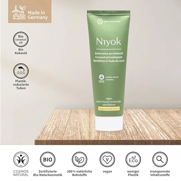 NIYOK Zahnpasta peppermint - lemon, 75ml – Bild 3