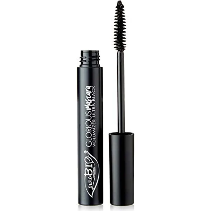 PUROBIO PuroBio Herrliche Voluminöse Wimperntusche, Schwarz, 7ml - Bio-Bambushydrolat, natürlicher Effekt, intensiver Look