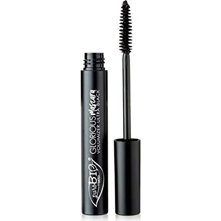 PUROBIO PuroBio Herrliche Voluminöse Wimperntusche, Schwarz, 7ml - Bio-Bambushydrolat, natürlicher Effekt, intensiver Look – Bild 1