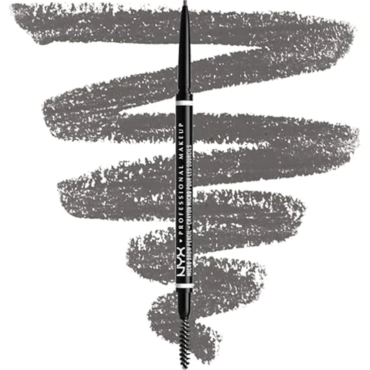 NYX Professional Makeup Micro Brow Pencil Augenbrauenstift, Farbton 7.5 Grey, 0.09 g mit präziser Korrektur und integriertem Pinsel