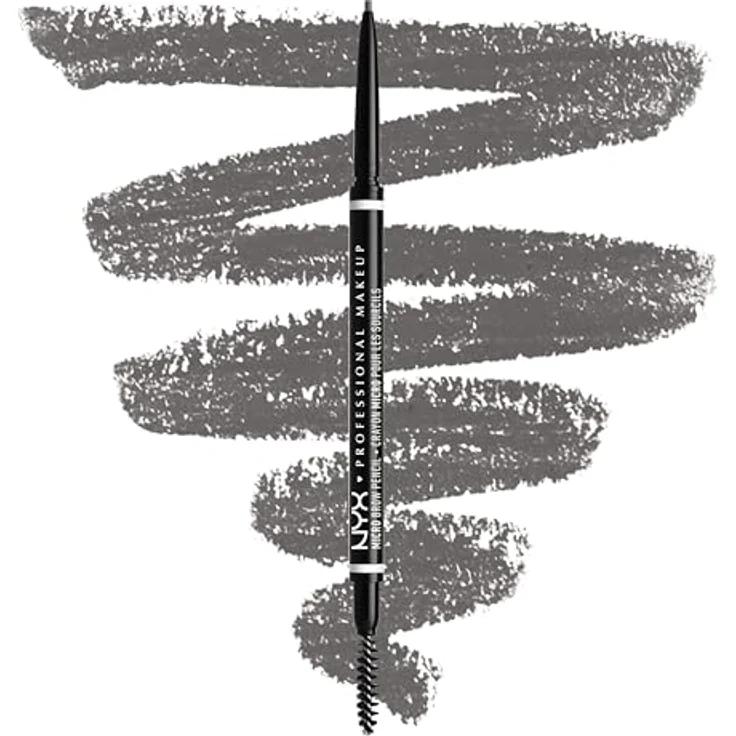 NYX Professional Makeup Micro Brow Pencil Augenbrauenstift, Farbton 7.5 Grey, 0.09 g mit präziser Korrektur und integriertem Pinsel – Bild 1