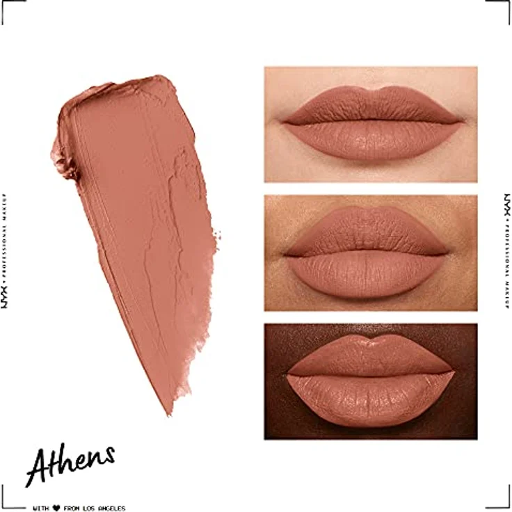 Nyx Professional Makeup Soft Matte Lip Cream, Cremiges Und Mattes Finish, Hochpigmentiert, Langanhaltend, Vegane Formel, Farbton: Athens 8 ml – Bild 3