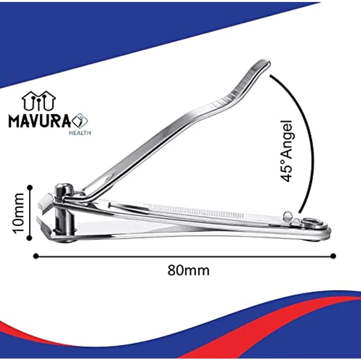 MHEALTH 3in1 Edelstahl Nagelzange Groß Nagelfeile Nagelhautschieber Nagelschneider Nagelzwicker Maniküre Pediküre für dicke & dünne Nägel 80mm – Bild 4