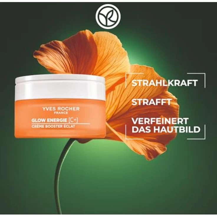 Yves Rocher Glow Énergie [C+] Glow Boosting Cream, tägliche Feuchtigkeitspflege mit Kapuzinerkresse & Vitamin C, 50 ml - für strahlende, geglättete und pralle Haut – Bild 2