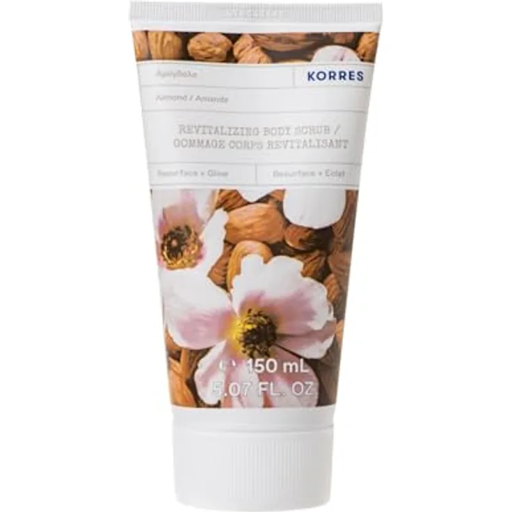 KORRES Revitalisierendes Körperpeeling Almond 150ml, Natürliches Peeling mit Mandelöl & 3 physikalischen Peeling-Substanzen, vegan, dermatologisch getestet