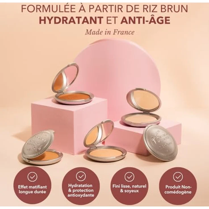 T. LeClerc PARIS 1881 Kompaktes Reispulver 09 Beige Gesichtspuder mit langem Halt 0 % Talkum Vegan 9 g – Bild 2