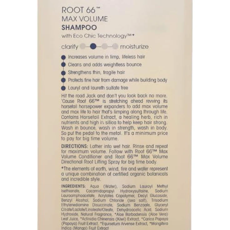 Giovanni Root 66 Max Volume Shampoo, 250ml, für feines Haar, sulfatfrei und vegan, mit Schachtelhalm-Extrakt – Bild 4