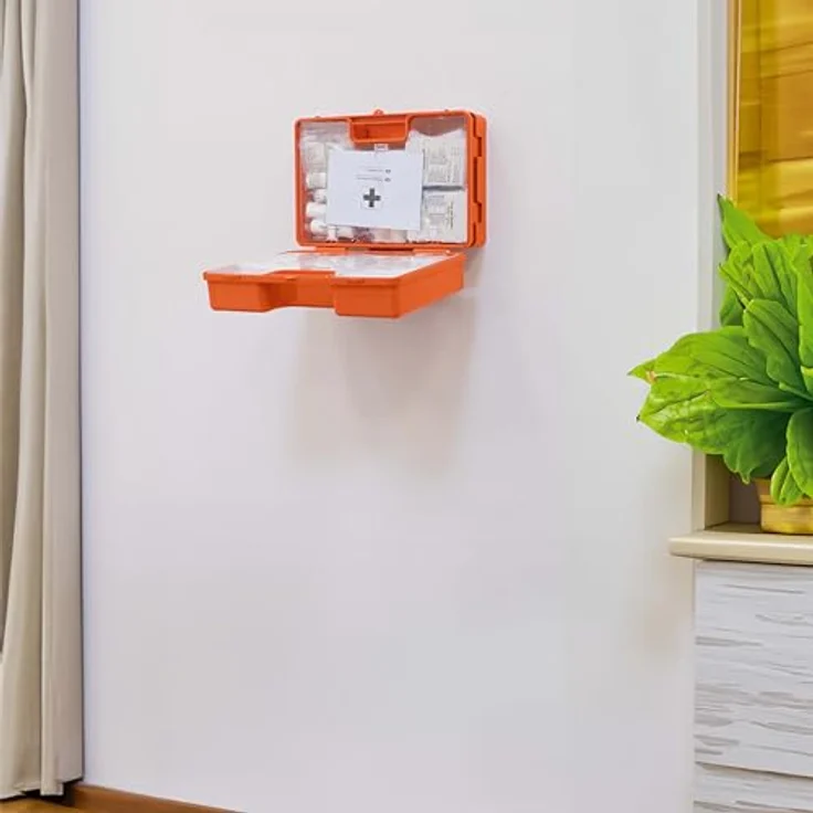 Petex Erste-Hilfe-Koffer Profi DIN 13157, Kunststoffkoffer mit Tragegriff, 280 x 115 x 200 mm, orange, wassergeschützt – Bild 11