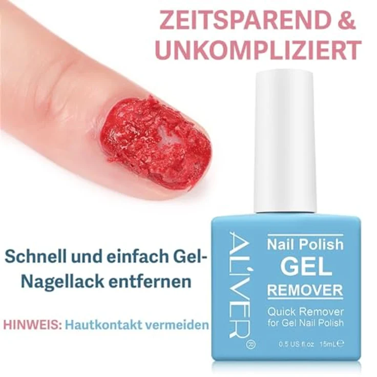 P-Beauty Nagellackentferner Acetonfrei, professioneller Gel-Remover für Nägel, schnelle Entfernung in 3 Min, 60% BIO-Cellulose, 1x 15ml – Bild 2
