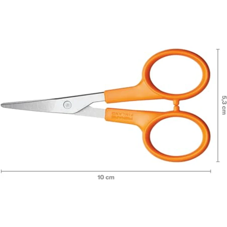 Fiskars Maniküreschere Classic, Gebogen, 10 cm, Qualitätsstahl/Kunststoff, Ergonomischer Griff, Orange – Bild 2