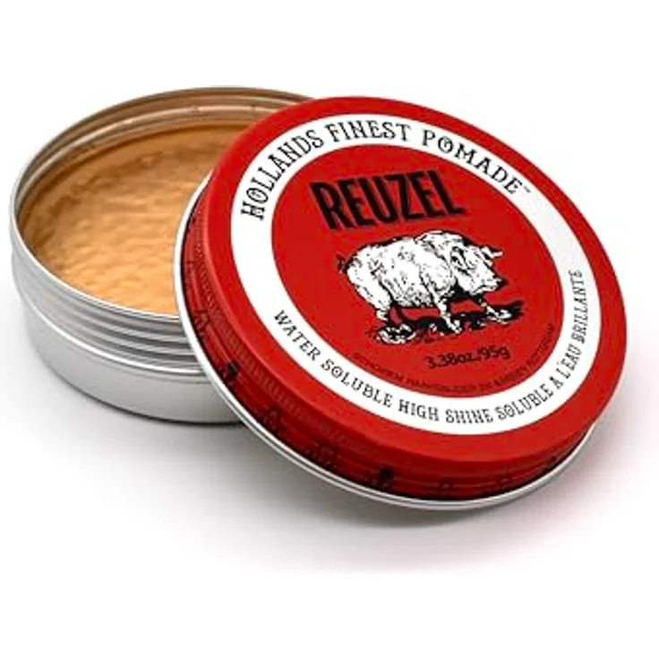Reuzel Red Water Soluble High Shine Pomade, 95 g, Unisex Haarpomade mit mittlerem Halt und brillantem Glanz – Bild 2