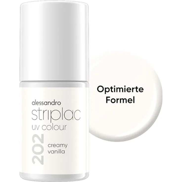 alessandro Striplac UV-Nagellack Creamy Vanilla, Deckend & Kratzfest bis zu 15 Tage, Leichtes Auftragen, Vegan, 6,5ml