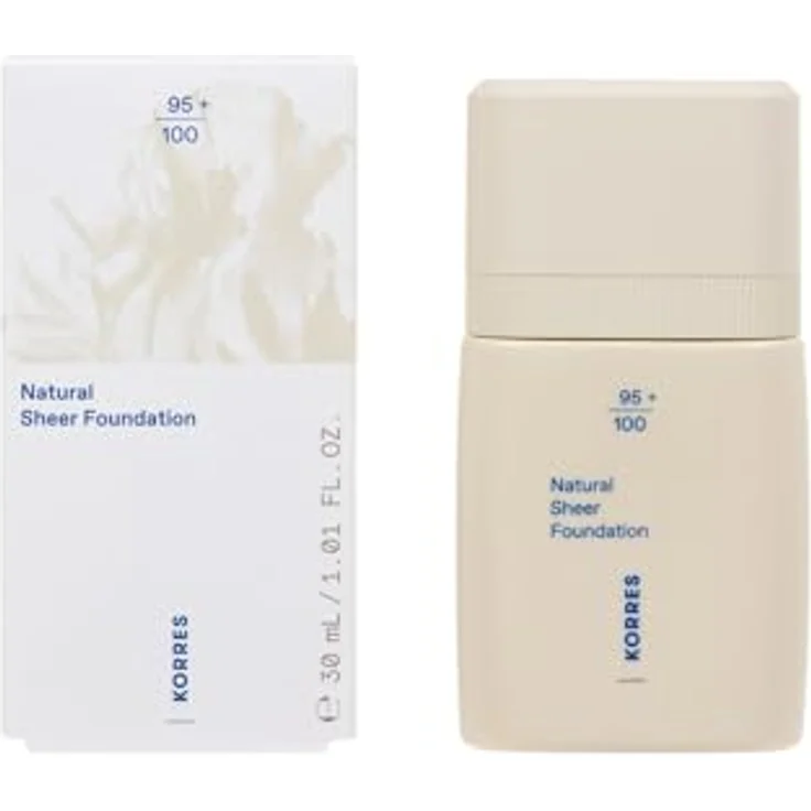 KORRES Natural Sheer Foundation Medium 02, leichte Foundation für natürliches, strahlendes Finish mit Pfingstrosen-Blütenextrakt, vegan, 30 ml – Bild 3