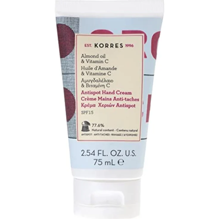 Korres Almond Oil & Vitamin C Handcreme gegen Pigment-Flecken, LSF 15, 75 ml – Bild 2