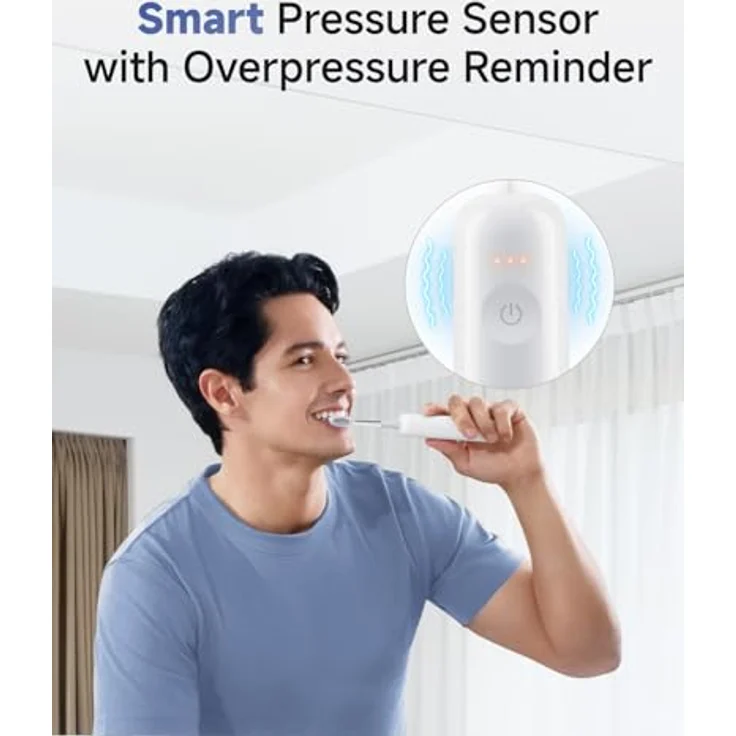 Laifen Wave Pro Schall-Zahnbürste mit 6 Reinigungsprogrammen, 70 Tage Akku, Druckkontrolle und 2 intelligenten Bürstenköpfen (ABS Weiß) – Bild 3