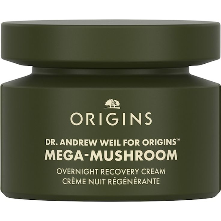 Origins Dr. Weil Mega-Mushroom Overnight Recovery Cream, vegane Nachtcreme mit Reishi- und Chaga-Pilzen, 50 ml