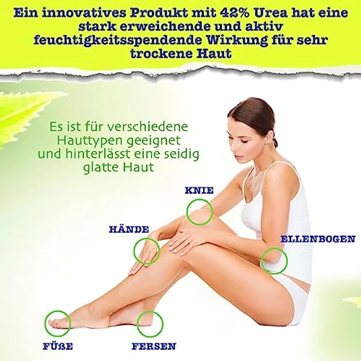 P-Beauty Urea Creme 42% mit 2% Salicylic Acid, 150g Fußcreme & Kallusentferner mit Aloe Vera und Teebaumöl für intensive Feuchtigkeit und Hauterweichung – Bild 3