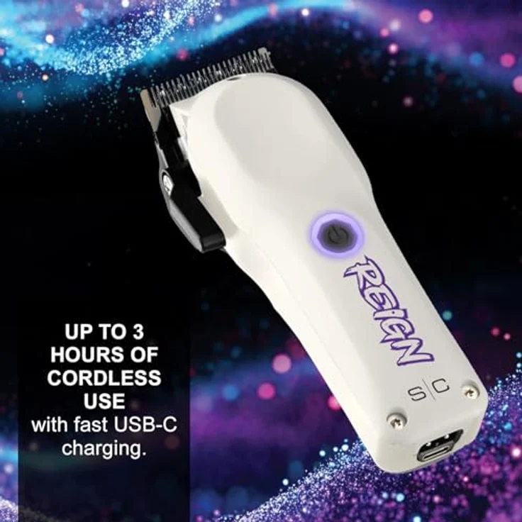 Stylecraft Reign Haarschneider, DLC Klinge, 0,4-2,7 mm Schnittlänge, leise, USB-C aufladbar, inkl. 4 Aufsteckkämme – Bild 6