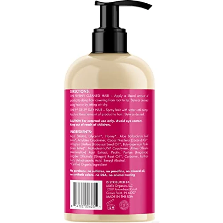 Mielle Organics Honey and Ginger Styling Gel 13oz, weiß, 384 ml (1er Pack) – Bild 2