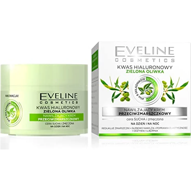 Eveline Cosmetics Green Olive, feuchtigkeitsspendende Tages- und Nachtcreme mit Anti-Falten-Effekt und Olivenextrakten, 50 ml – Bild 2