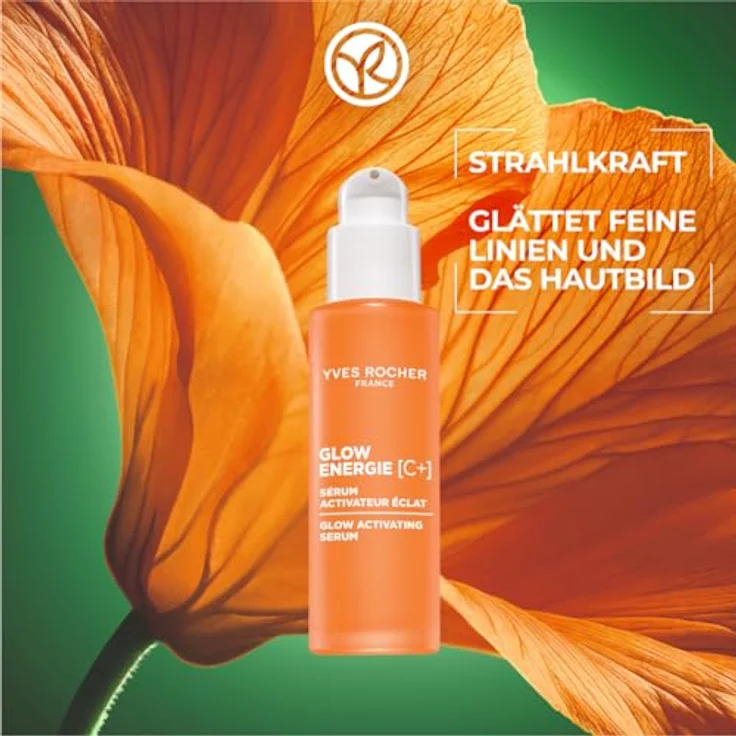 Yves Rocher Glow Energie Activating Serum, 30 ml, für alle Hauttypen, mit Vitamin C und Kapuzinerkresse, sofortige Strahlkraft, aufpolsternde Wirkung – Bild 2