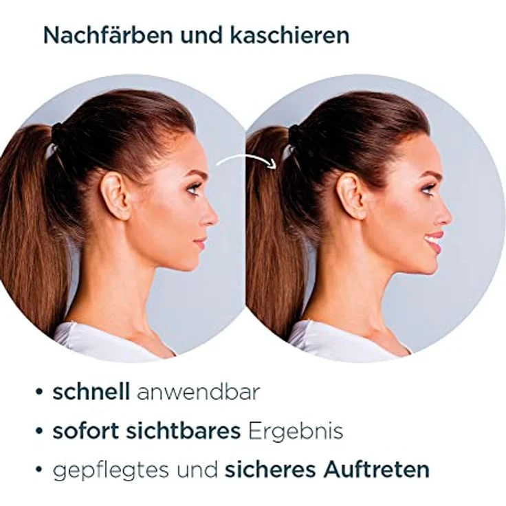 COVER HAIR Ansatzpuder in Dunkelblond (4g) - Haarpuder zur schnellen & unsichtbaren Kaschierung des Ansatz, Haarverdichtung & Abdecken grauer Haare - Wind- & Wasserfest – Bild 3