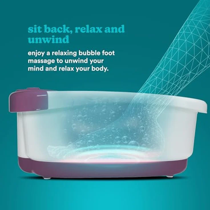 HoMedics Fuß-Spa und Massagegerät mit Warmhaltefunktion, Fußsprudelbad mit beruhigender Fußmassage, Extra viele Luftblasen, Pediküre Bimsstein, Durchblutungsfördernd – Bild 6
