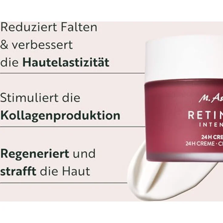M. Asam RETINOL INTENSE 24h Cream (100ml) - Vegane Anti-Aging Creme mit Hyaluron & Sheabutter, für effektive Faltenglättung & gegen Anzeichen der Hautalterung – Bild 2