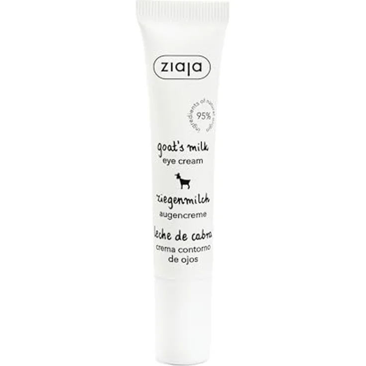 Ziaja ZIEGENMILCH Augenkonturcreme, intensives Feuchtigkeitsserum mit straffenden Ziegenmilchproteinen, 15 ml für Damen