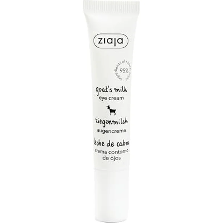 Ziaja ZIEGENMILCH Augenkonturcreme, intensives Feuchtigkeitsserum mit straffenden Ziegenmilchproteinen, 15 ml für Damen – Bild 1