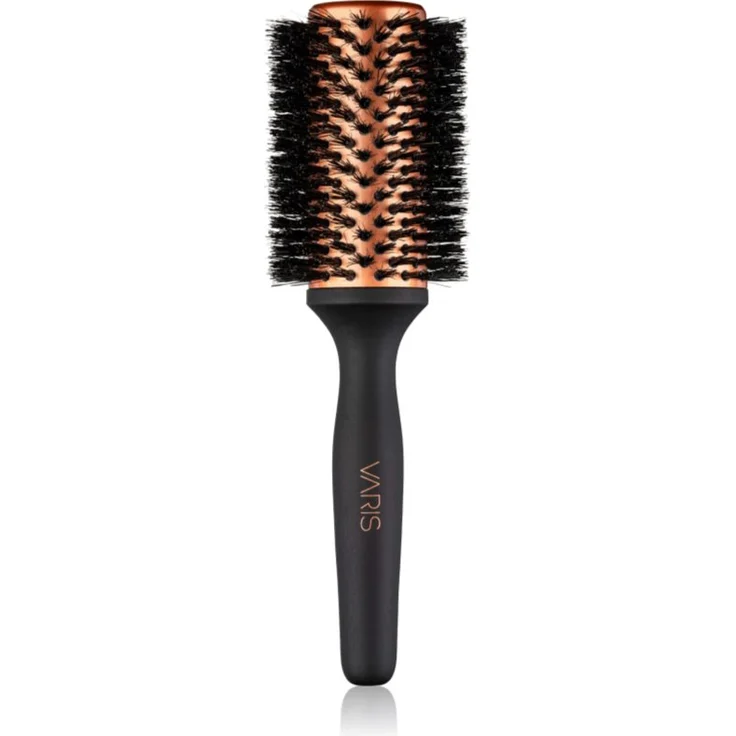 VARIS Boar Brush Rundbürste mit Wildschweinborsten Large 43 mm 1 St. Antistatische Rundbürste mit Wildschweinborsten, rutschfestem Griff, für Damen, Haarbürsten & -kämme