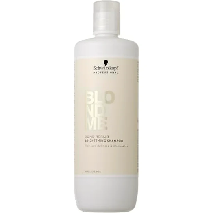 Schwarzkopf Professional Blondme Bond Repair Brightening Shampoo, aufhellendes Shampoo für blonde Haare, vegan, 1000 ml – Bild 1