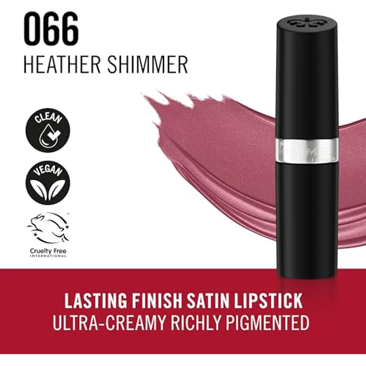 Rimmel London Lasting Finish Langanhaltender Lippenstift 4 g Farbton 066 HeatherShimmer – Bild 6