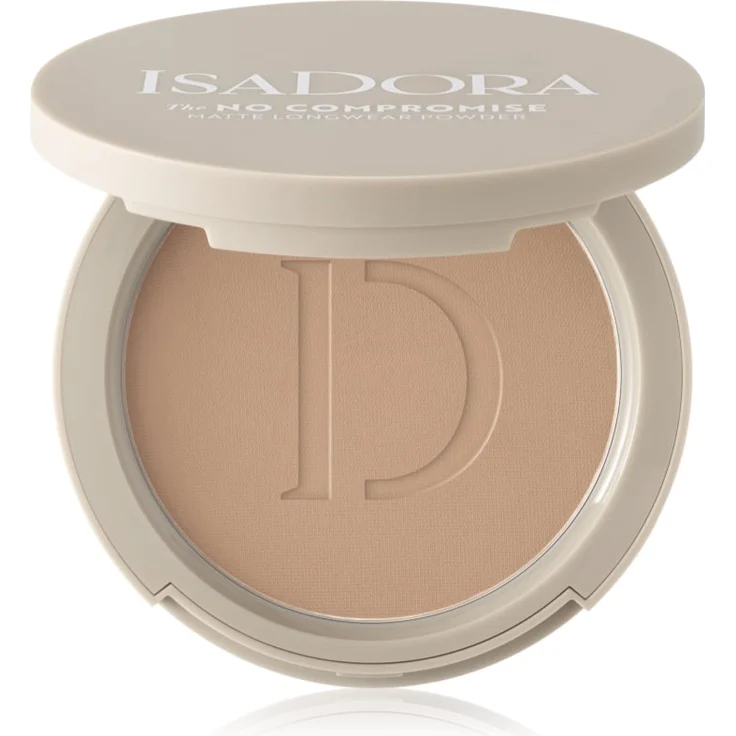 IsaDora The No Compromise Matte Longwear Powder, Kompaktpuder für mattes Aussehen, Farbton 68 Neutral Almond, 8 g