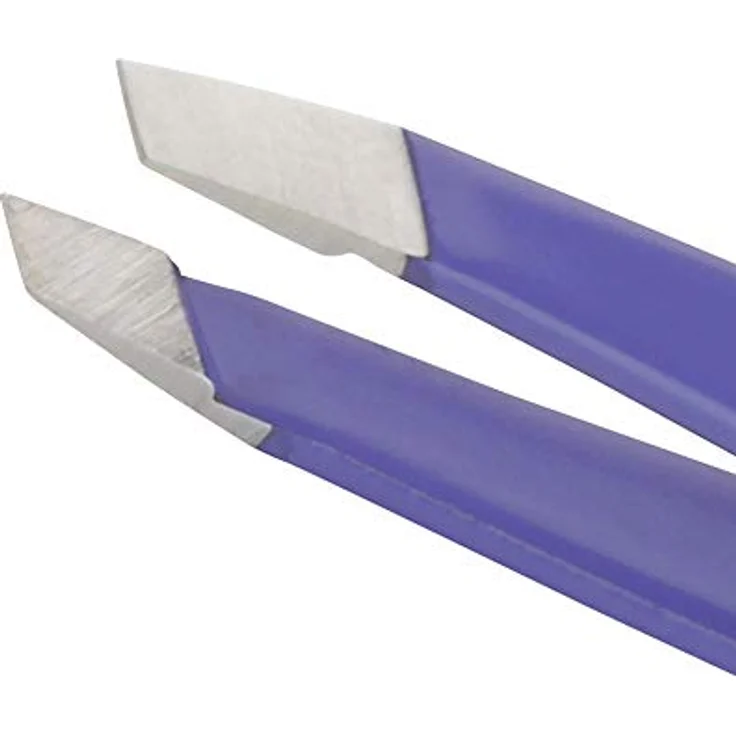 TWEEZERMAN Pinzette Mini Version mit Handgefeilter Abgeschrägter Spitze zum Augenbrauenzupfen, Lavendel Lila, 1 Stück (1er Pack) - Preisvergleich – Bild 2