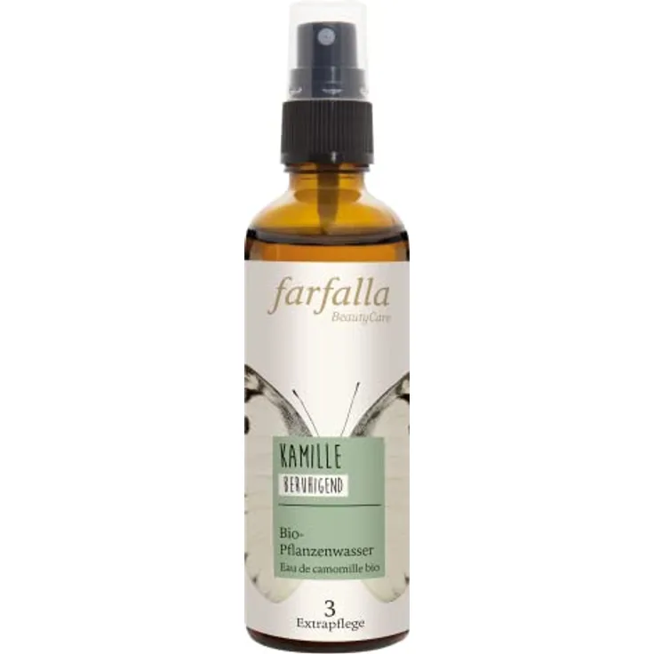 Farfalla Bio-Pflanzenwasser Kamille, 75ml hautberuhigendes Gesichtswasser für sensible Haut und Babypflege
