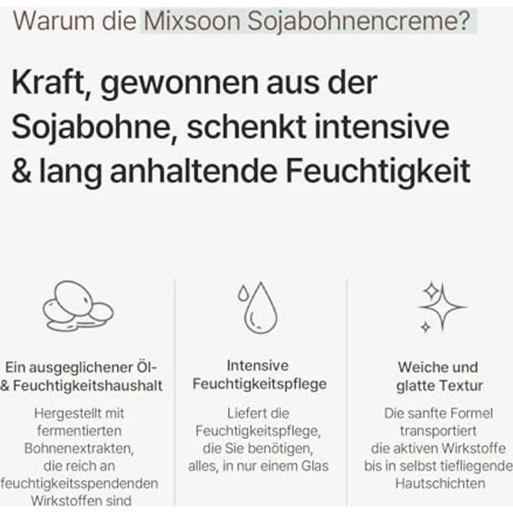 Mixsoon Sojabohnencreme / 50 ml | Feuchtigkeit, Porenstraffung und Talgregulierung | Cremige Textur – Bild 3