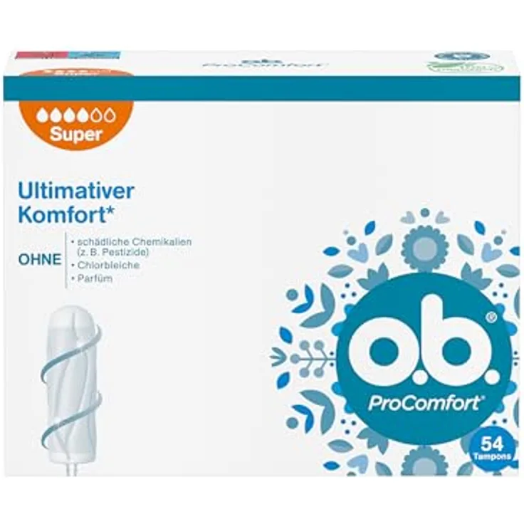 o.b. ProComfort Tampons Super, Dynamic Fit Technologie mit SilkTouch Oberfläche für starken Schutz, einzeln verpackt