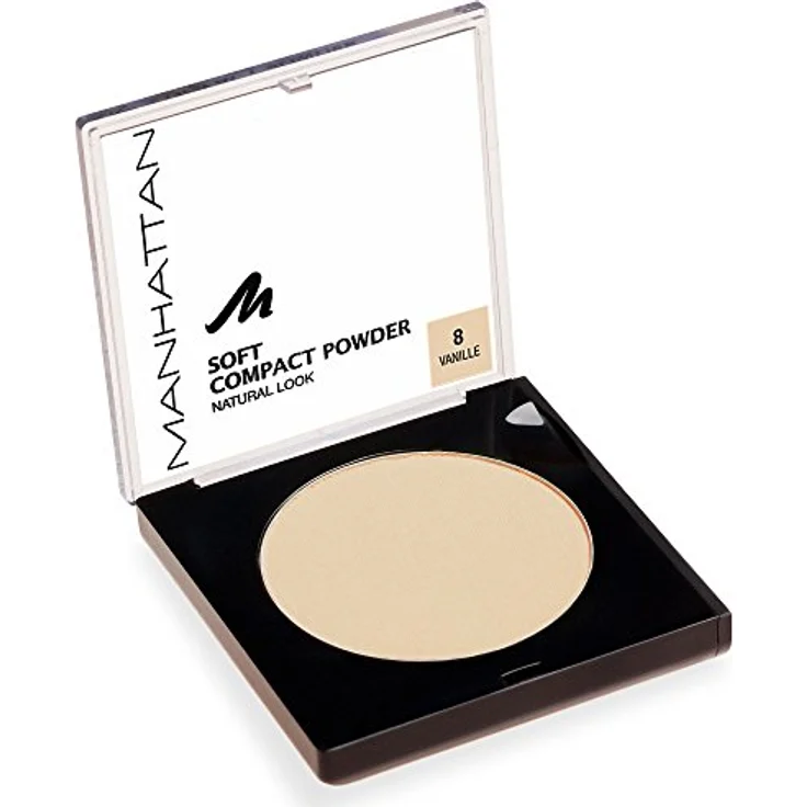 Manhattan Cosmetics Soft Compact Powder Helles Kompakt Puder Mit Puderquaste für einen matten und ebenmäßigen Teint Farbe Vanille 9 g – Bild 2