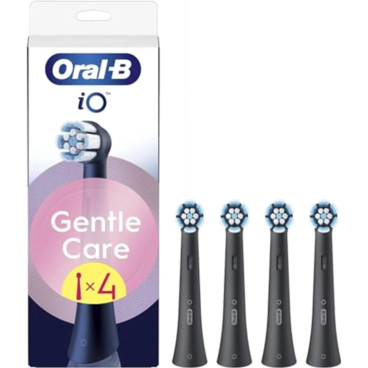 Oral-B Gentle Care Ersatzbürsten, Schwarz, weich, für empfindliches Zahnfleisch, rund, passend für elektrische Zahnbürsten Oral-B iO, 4 Stück – Bild 2