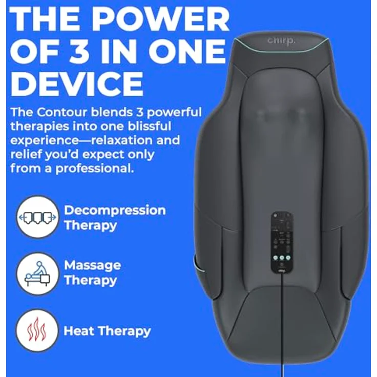 chirp Chirp Contour Massagematte, Kontur-Dekompression mit 3 Massagerollen, schwarz – Bild 4