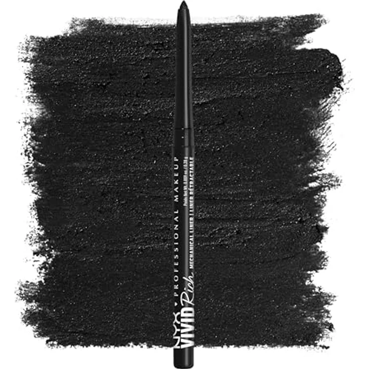 NYX Professional Makeup Vivid Rich Eyeliner, Liquid Eyeliner in Always Onyx, 0.28 g – Bild 1