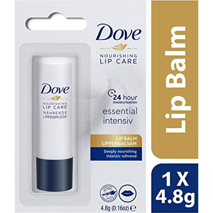 Dove Nourishing Lipcare, Lippenbalsam 4,8g mit Sheabutter und Jojobaöl, langanhaltende Feuchtigkeit für trockene Lippen – Bild 3