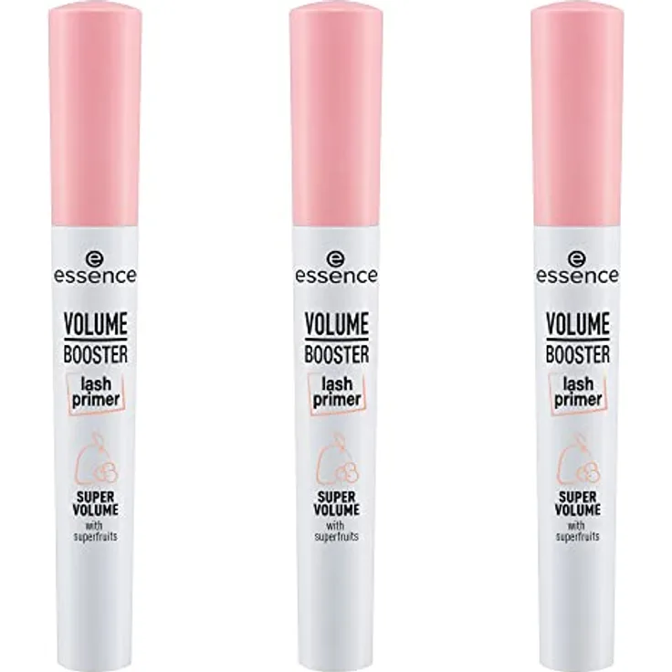 essence VOLUME BOOSTER lash primer, volumengebende Wimperntusche mit Açaí-Öl und Mango-Butter, weiß, 3er Pack (3x7ml)
